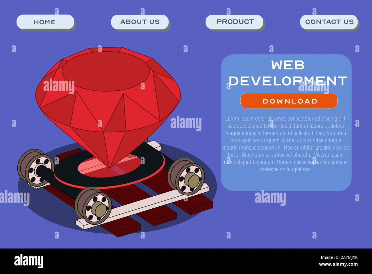 Web development site template. Application and software development header poster design. Vector Web development site template. Application and software development header poster design. Vector