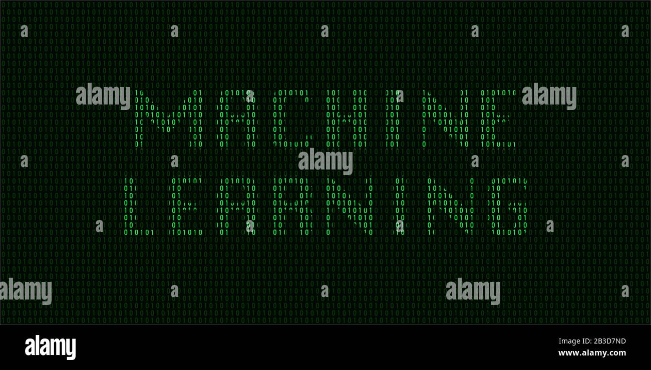Machine learning concept with binary code in vector Stock Vector Image