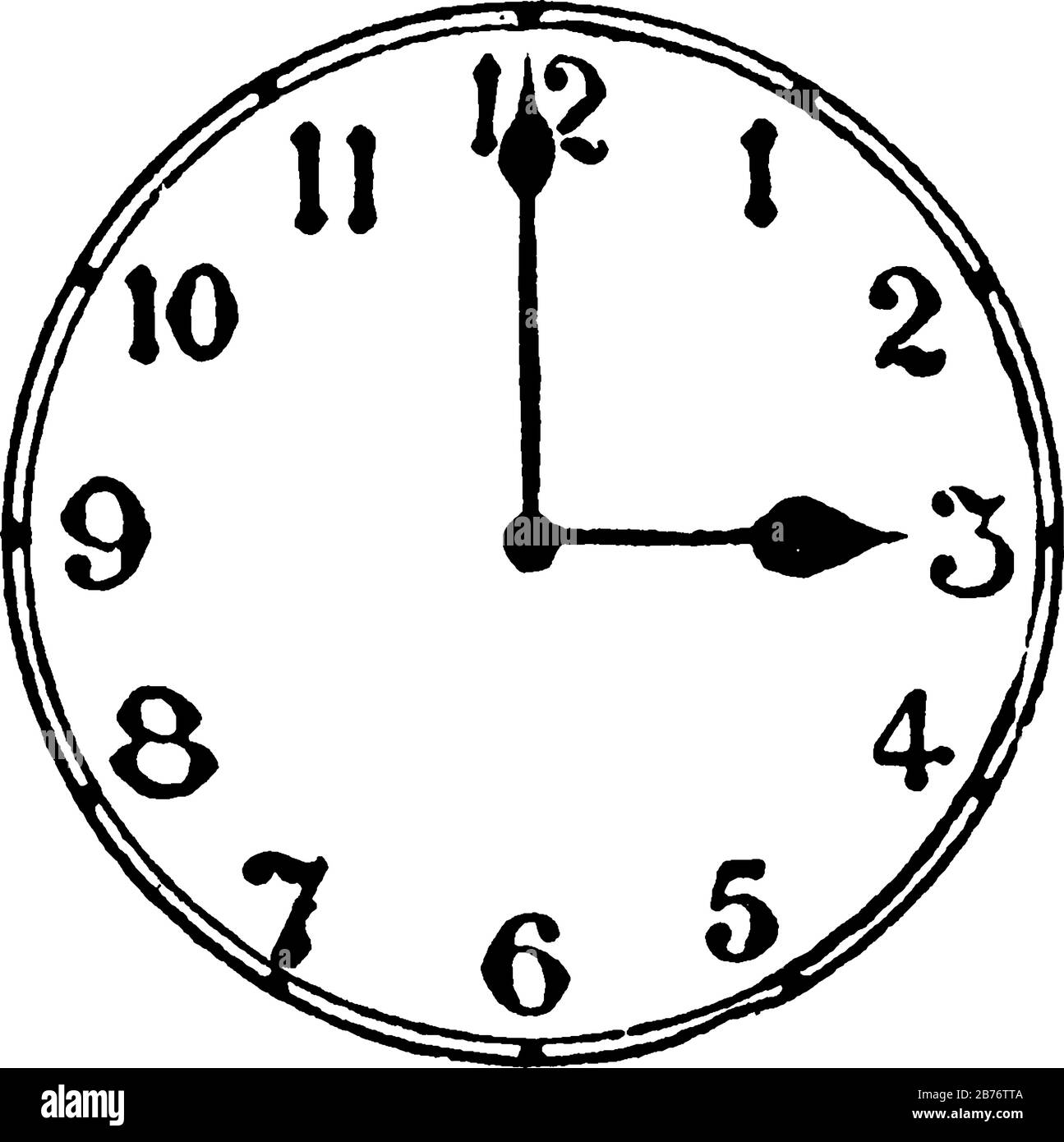 it is an image of clock that says it is 3 o'clock, showing three
