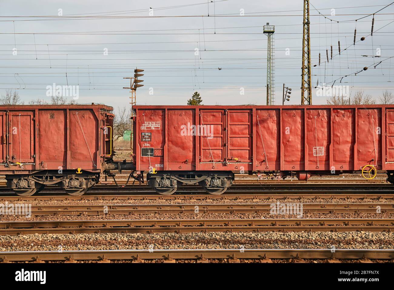 Freight Train Wagons Stock Photo Alamy