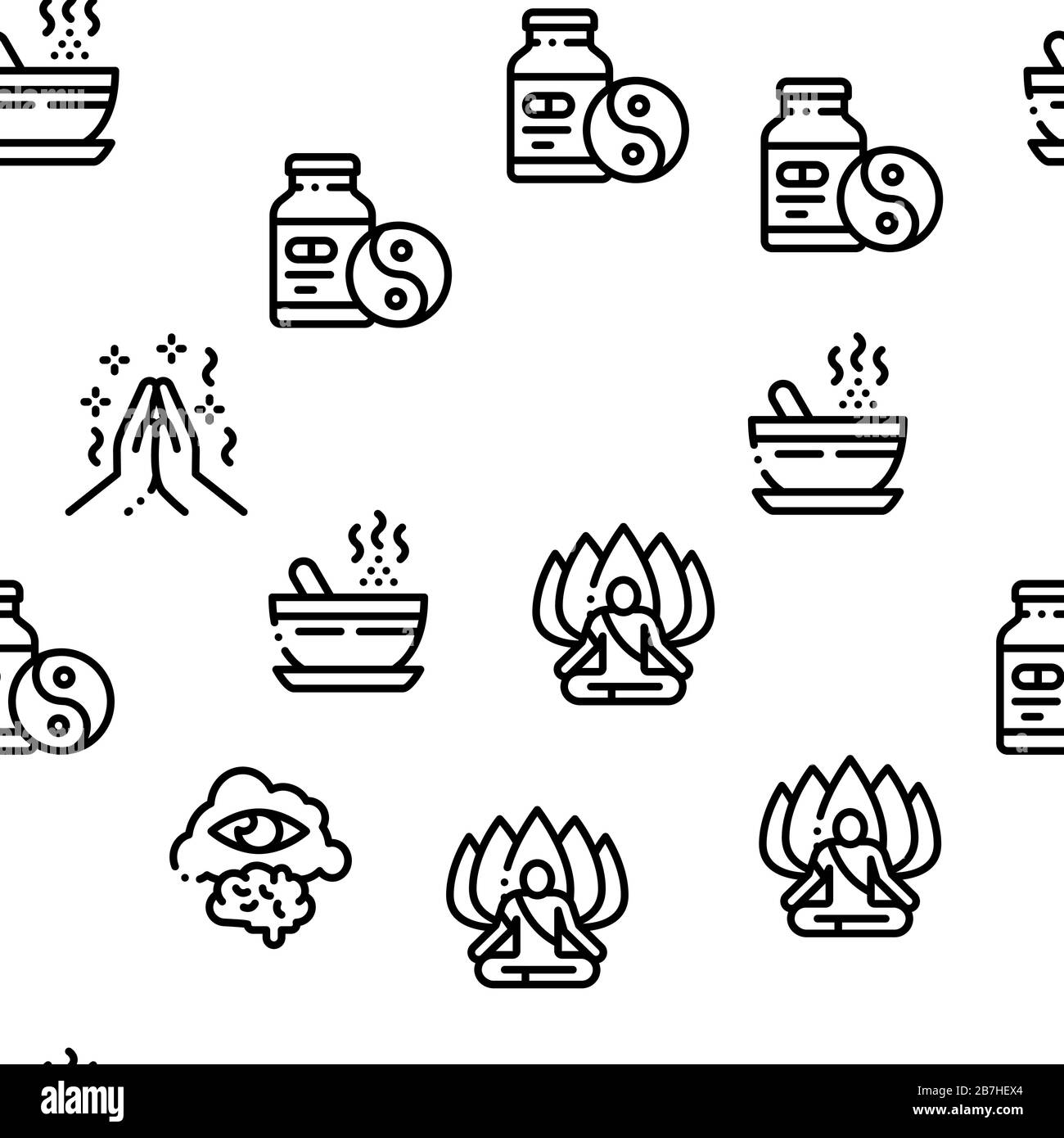 Meditation Practice Seamless Pattern Vector Stock Vector Image & Art