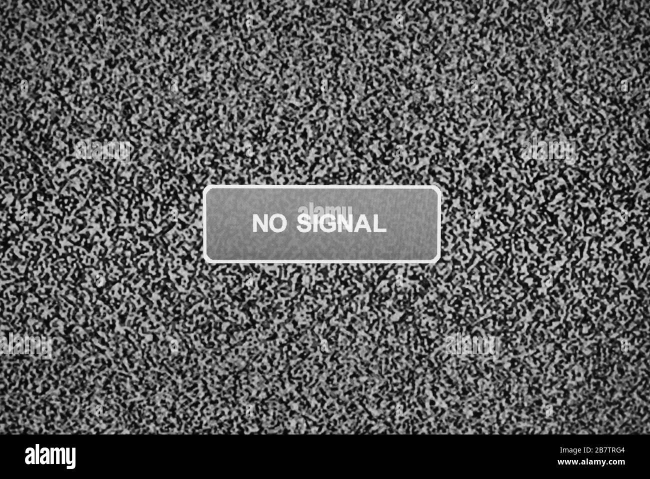Static noise on detuned analog tv screen with no signal Stock Photo Alamy