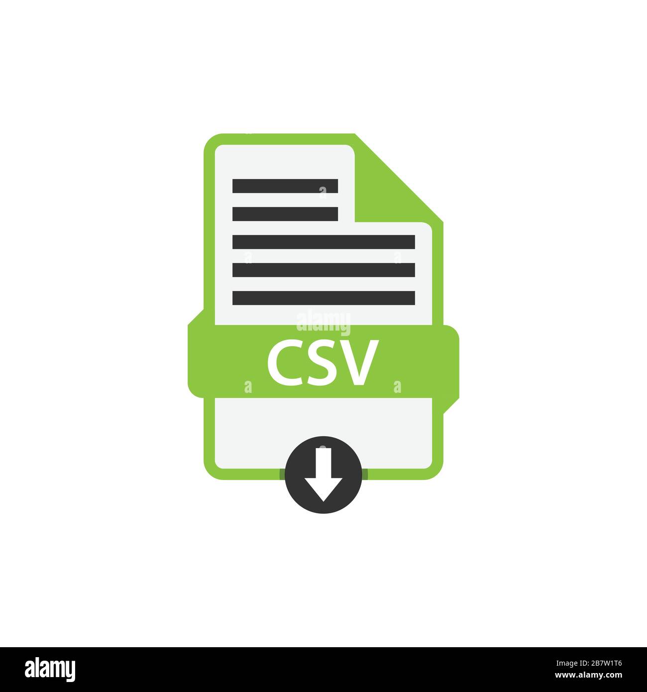CSV file document download css button icon vector image. CSV file icon