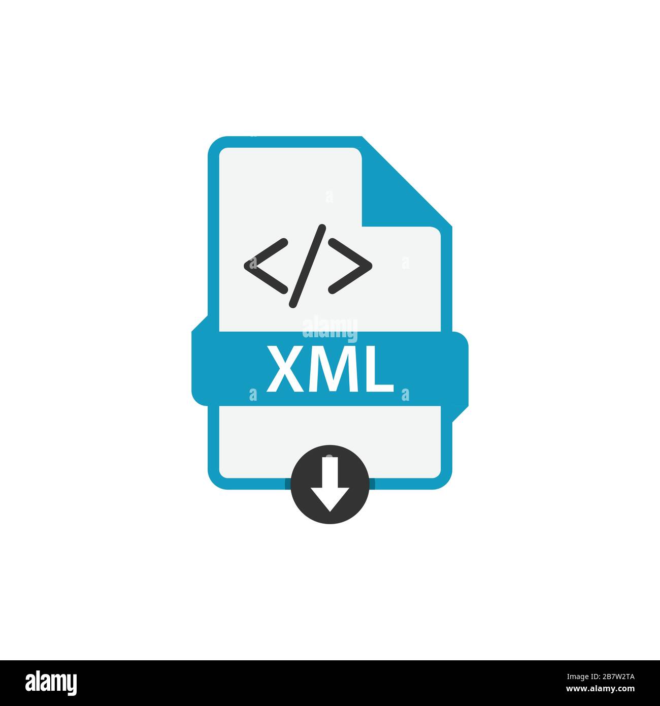 XML file document download css button icon vector image. XML file icon