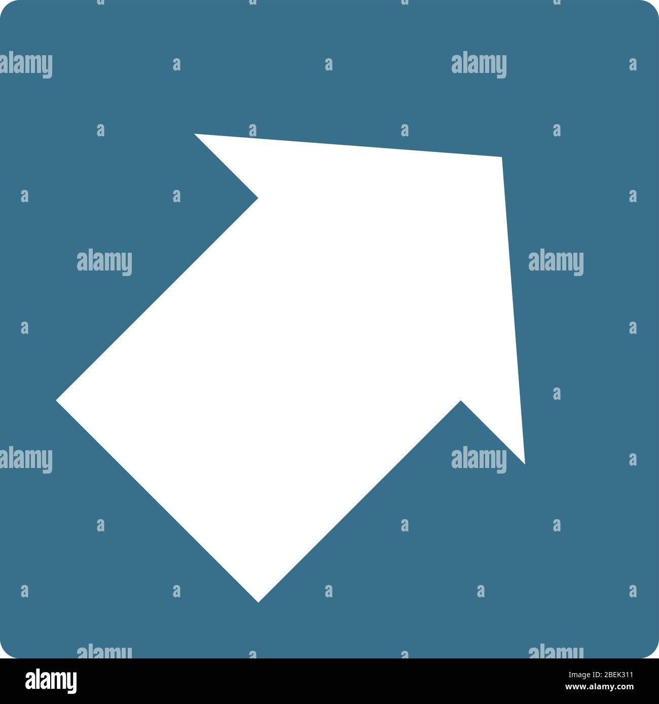 Pointer, arrow in modern flat style. Arrow button isolated on white