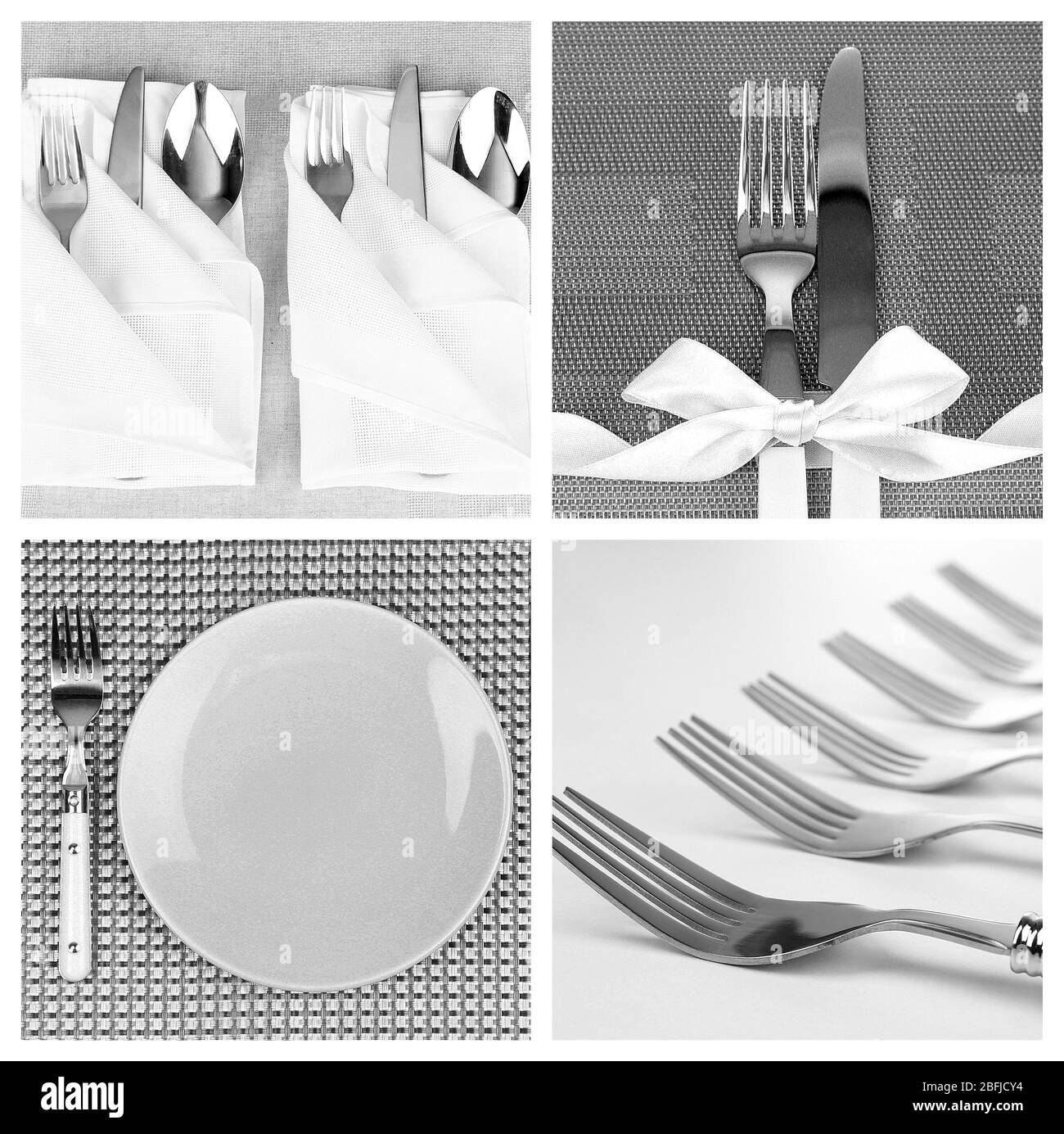 Table setting collage Stock Photo Alamy