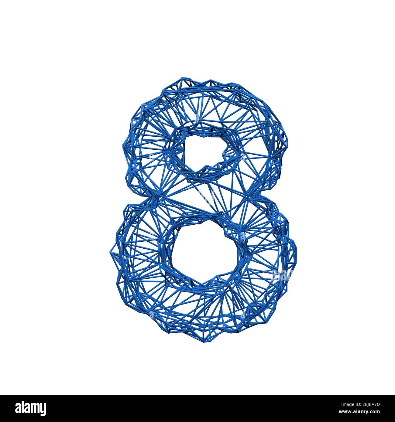 Number 8 wire frame low poly alphabet. 3D rendering Stock Photo Alamy
