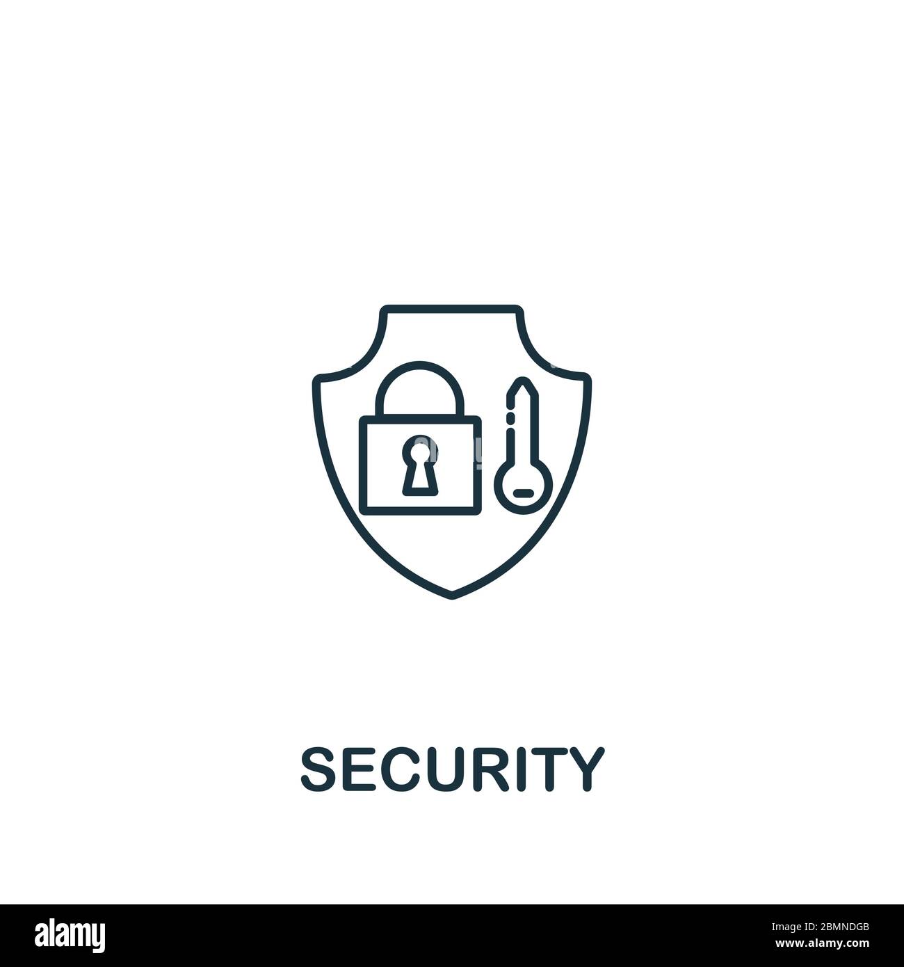 Security icon. Simple line element Security symbol for templates, web