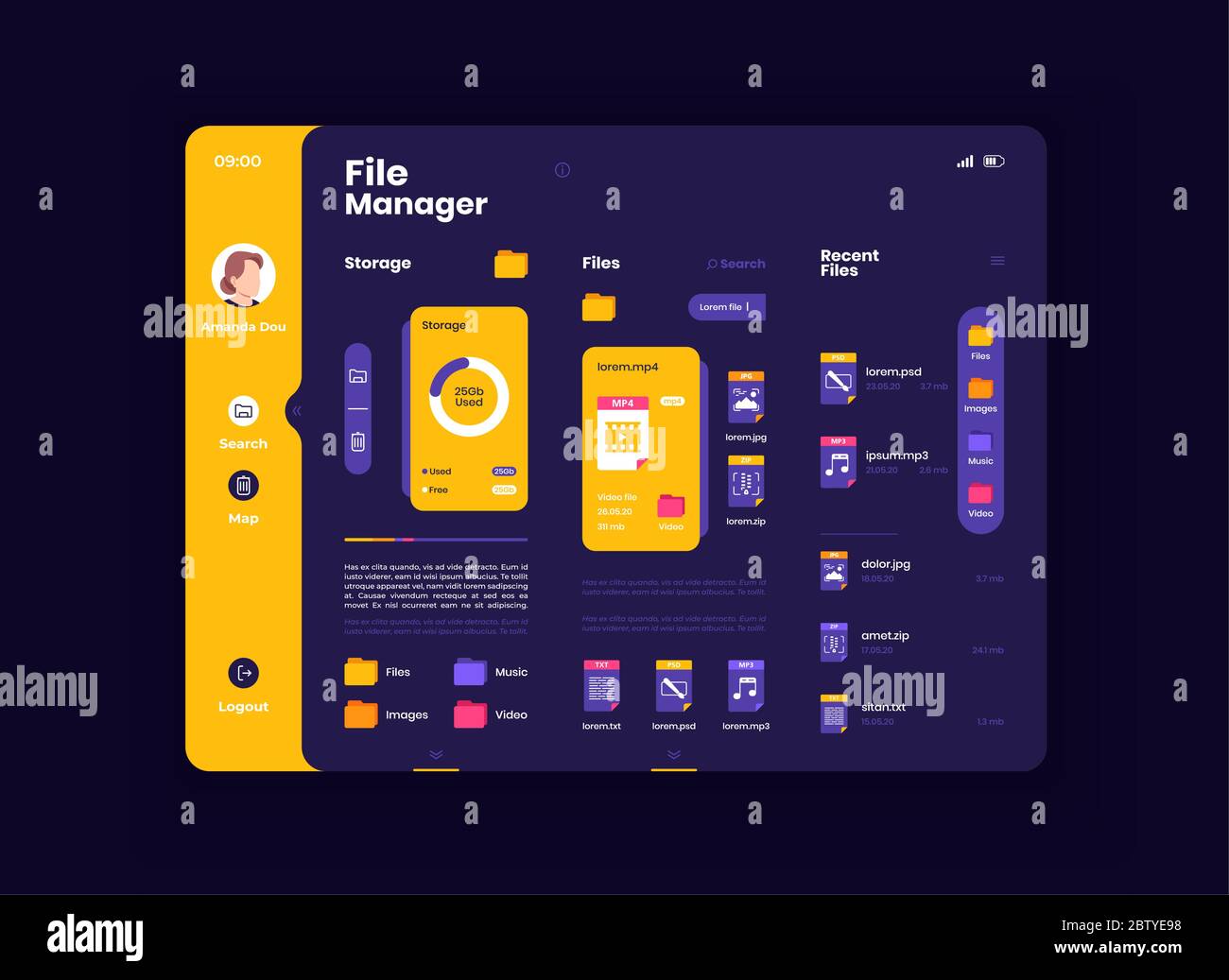 File organizer tablet interface vector template Stock Vector Image & Art Alamy