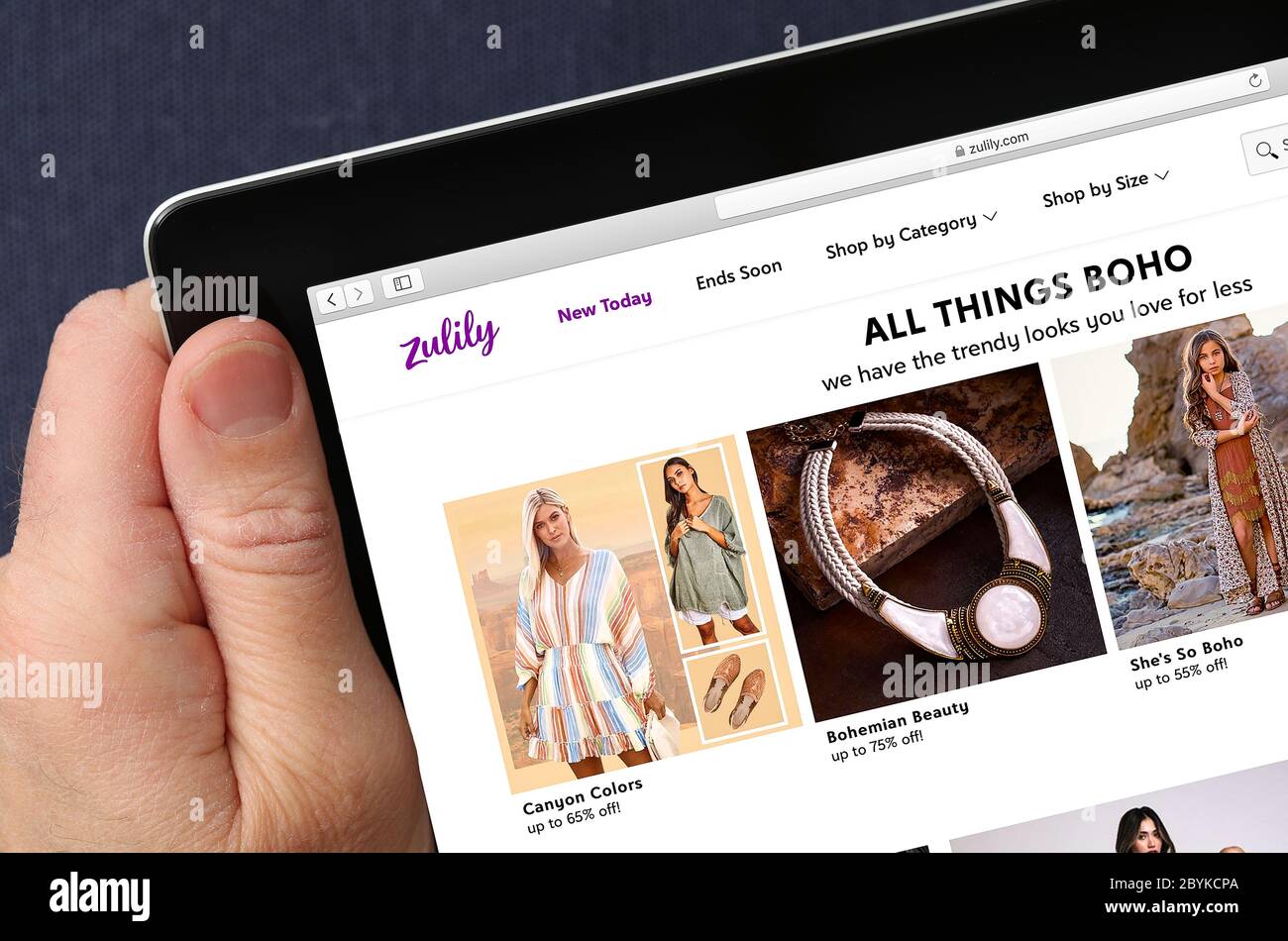 Zulily website, viewed on a iPad. (editorial use only Stock Photo Alamy