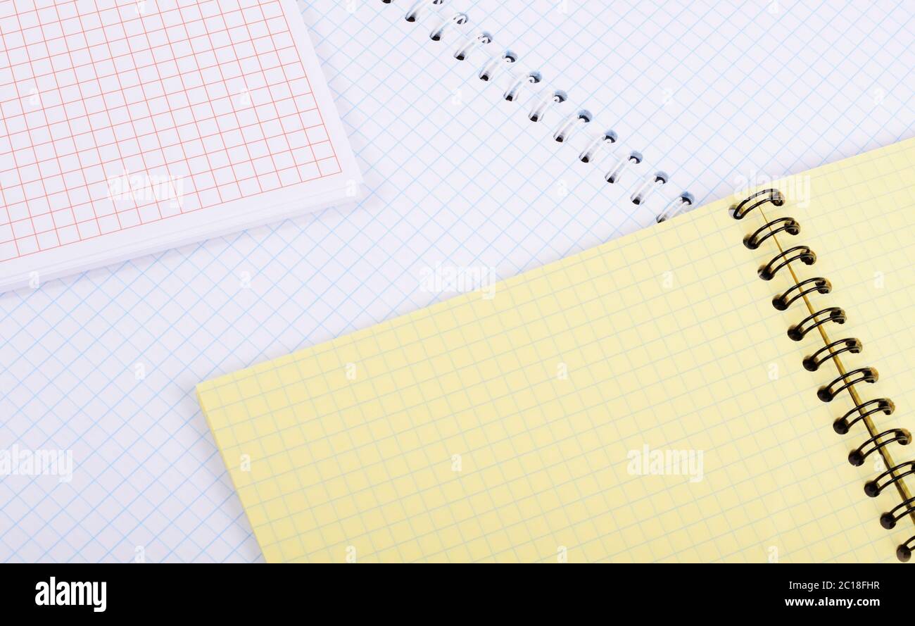 Different notebooks close up Stock Photo Alamy