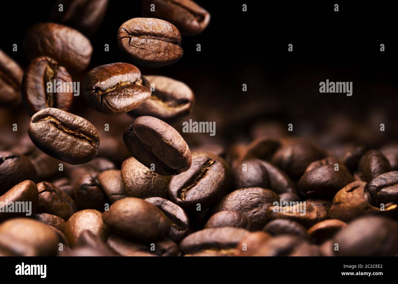 Falling coffee beans Stock Photo Alamy