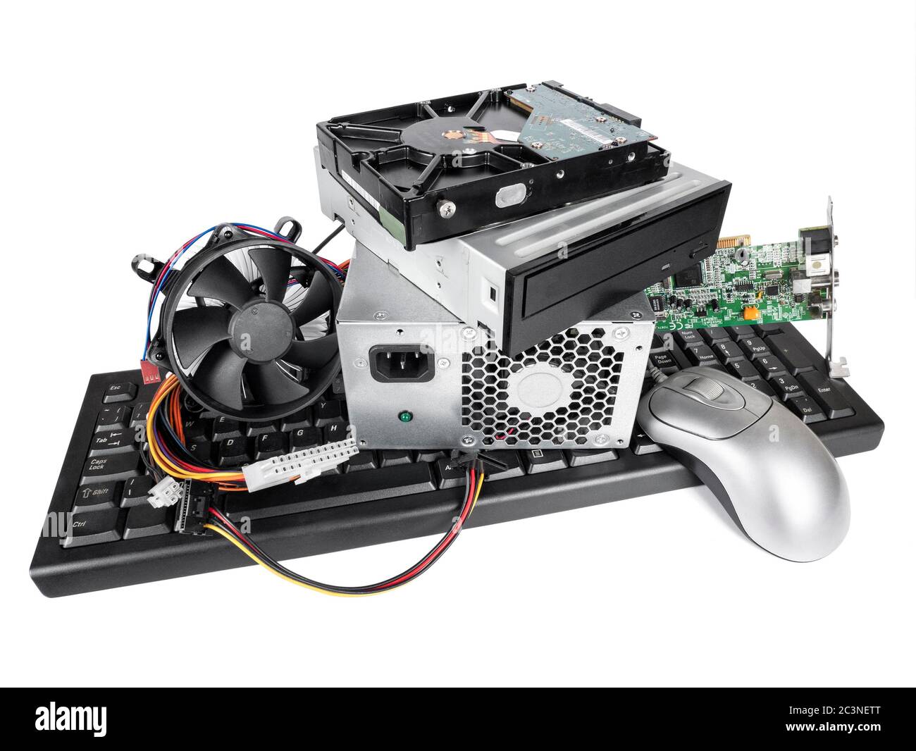 Pile of old Computer Cables and Devices Stock Photo Alamy