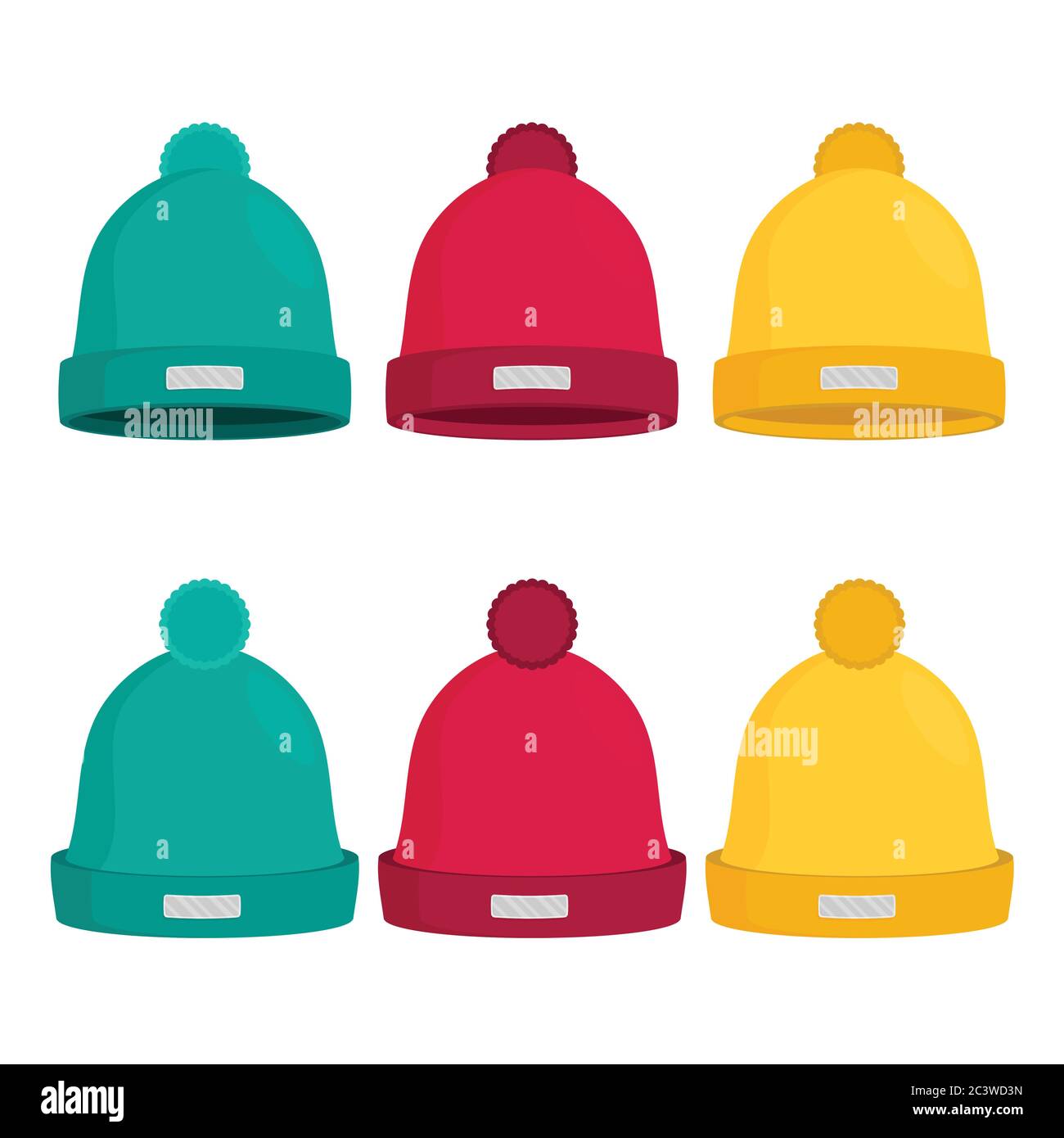 Winter hats set isolated flat vector Stock Vector Image & Art Alamy