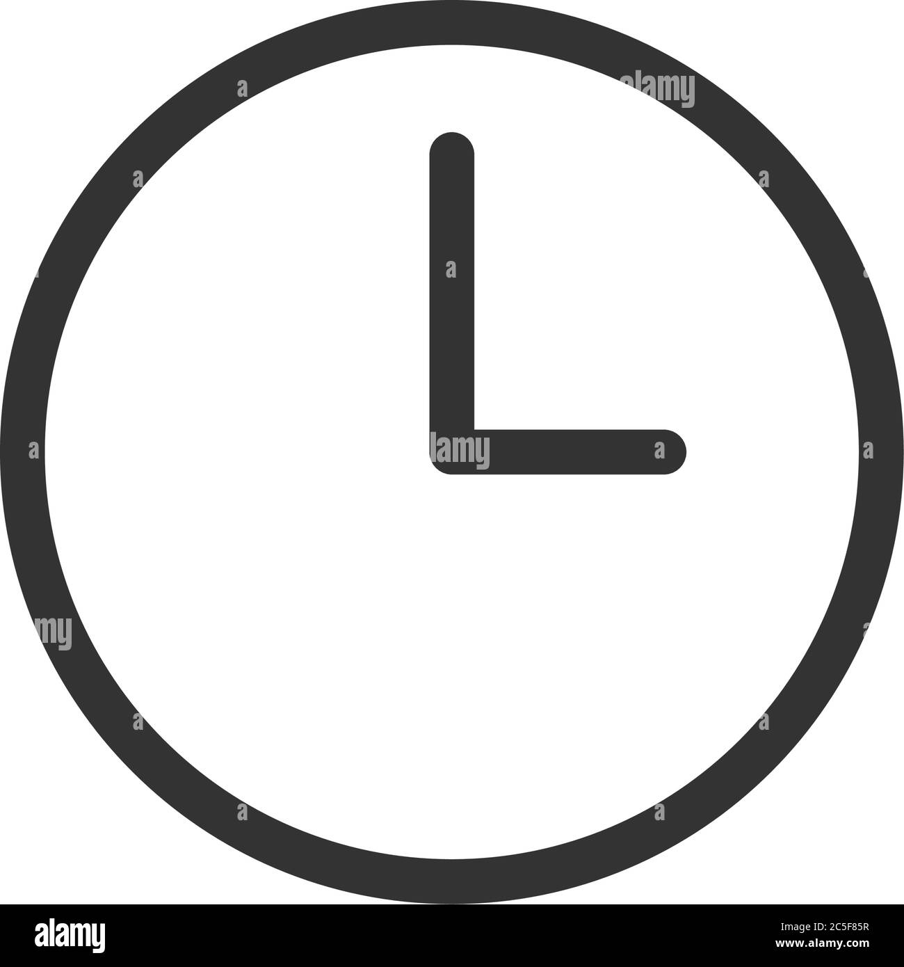Clock Flat Design Icon Timer Button Illustration Time Black Vector