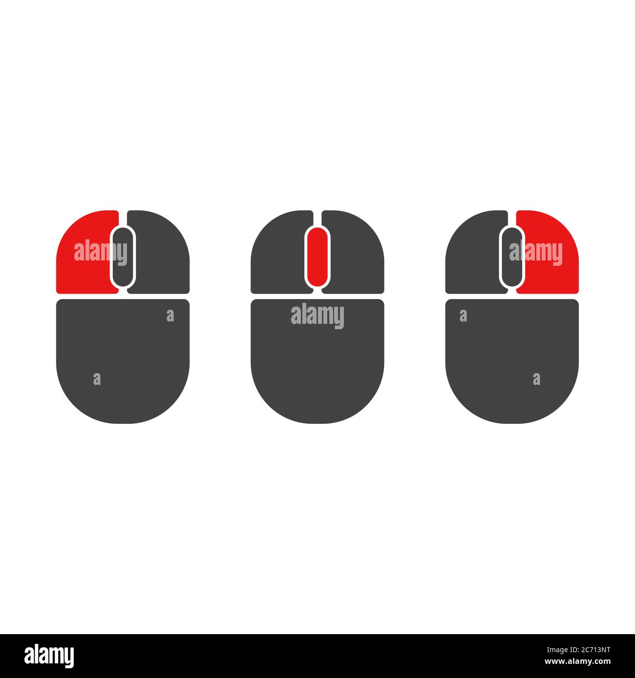 Mouse buttons click isolated vector icons set. Computer mouse buttons