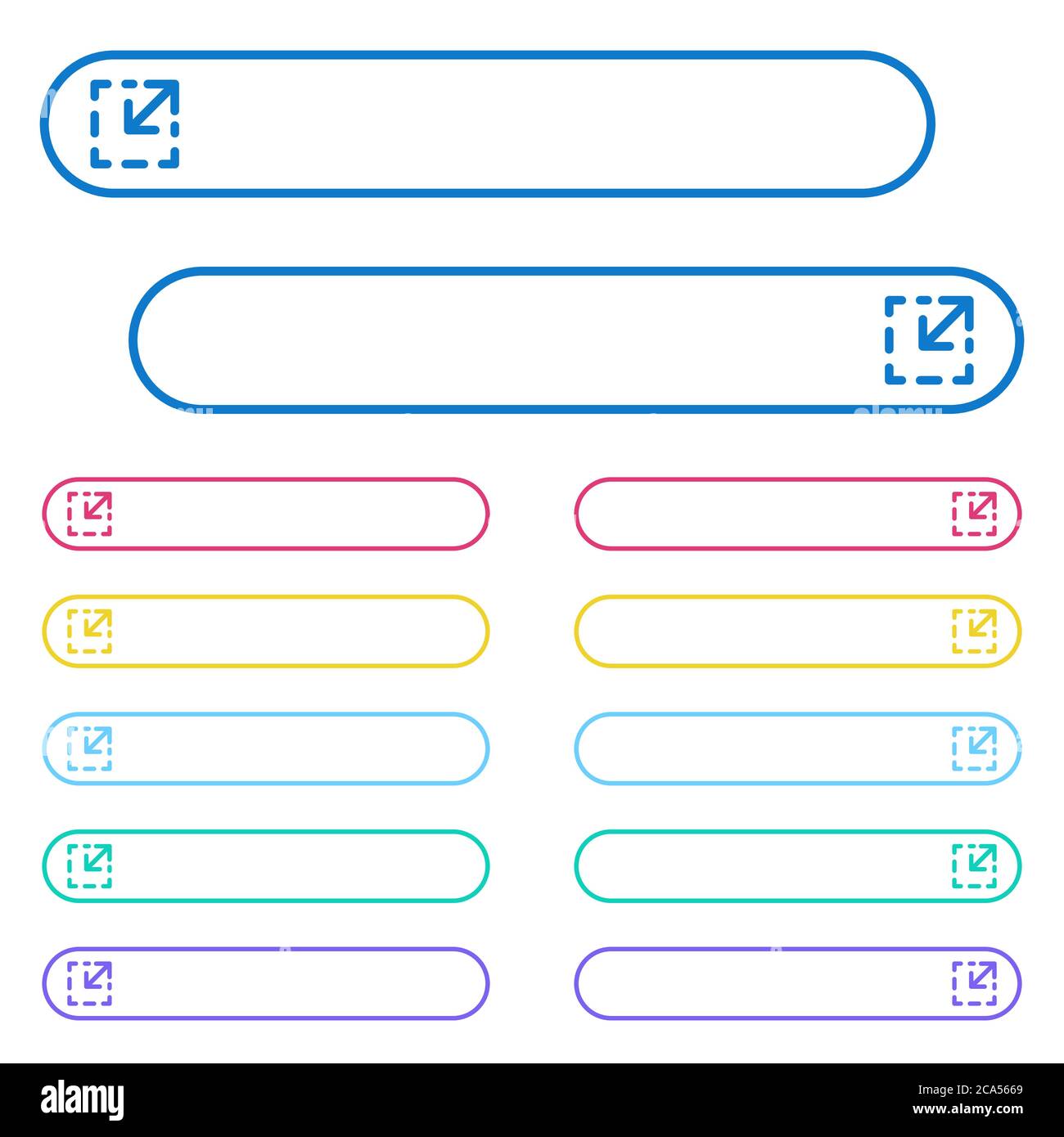 Resize element icons in rounded color ghost buttons. Left and right