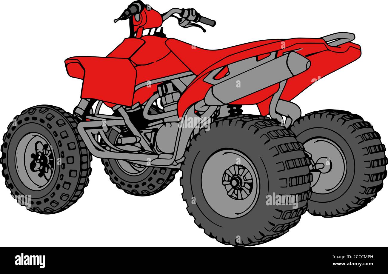 red quad bike vector Stock Vector Image & Art Alamy