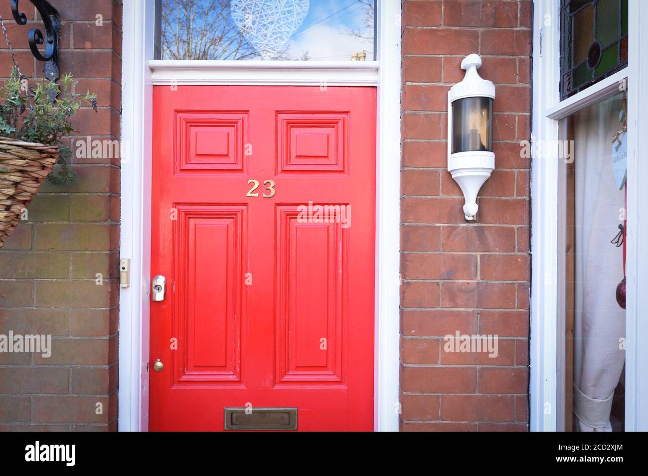 Red front door Stock Photo Alamy