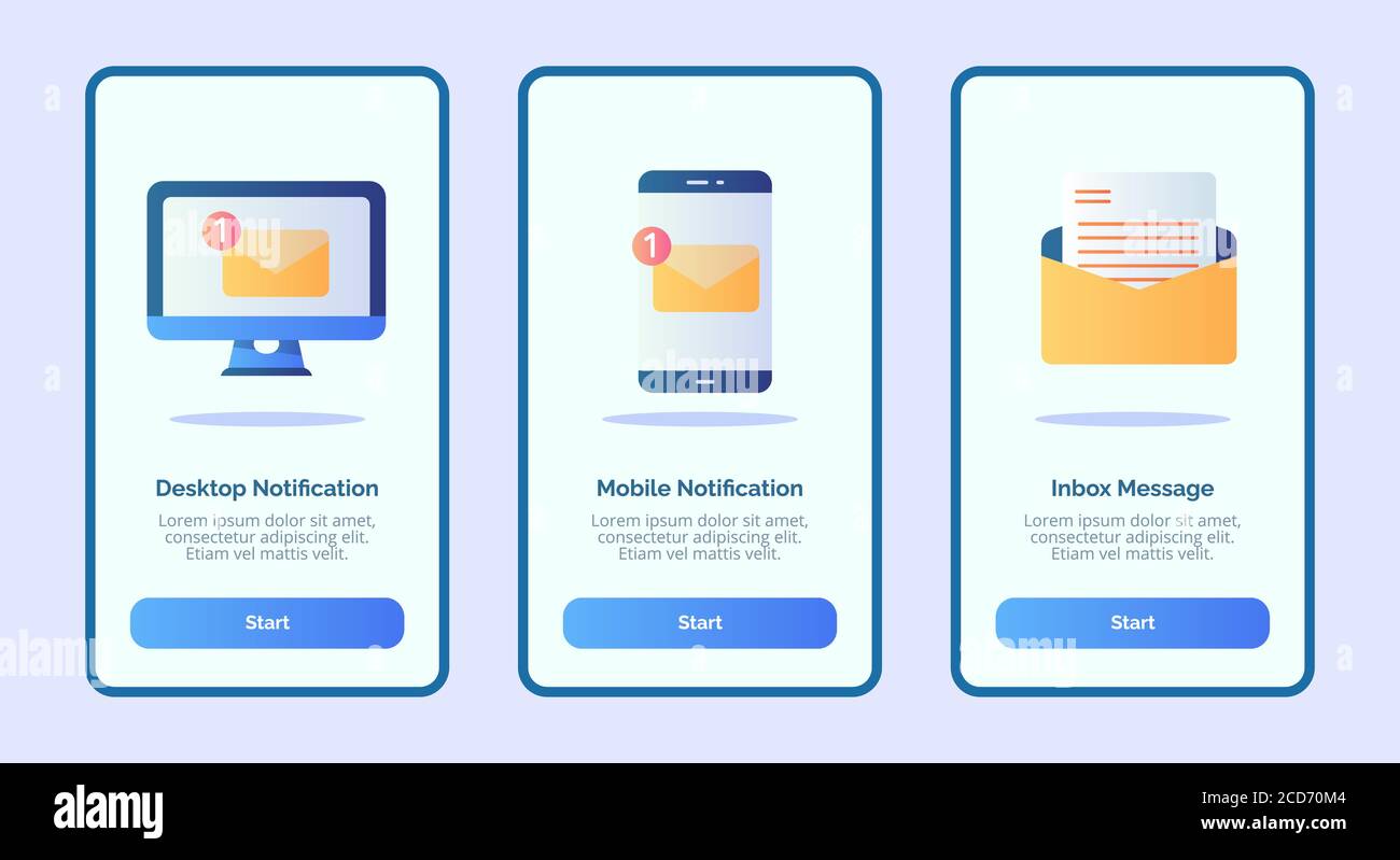 Desktop notification mobile notification inbox message for mobile apps