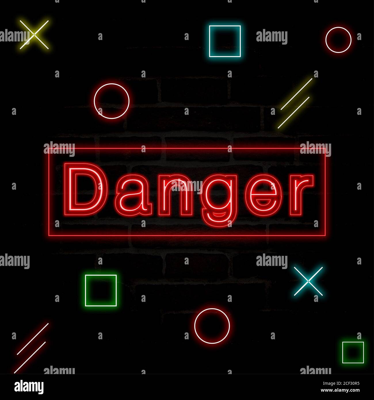 Danger Neon Light Effect Stock Photo Alamy