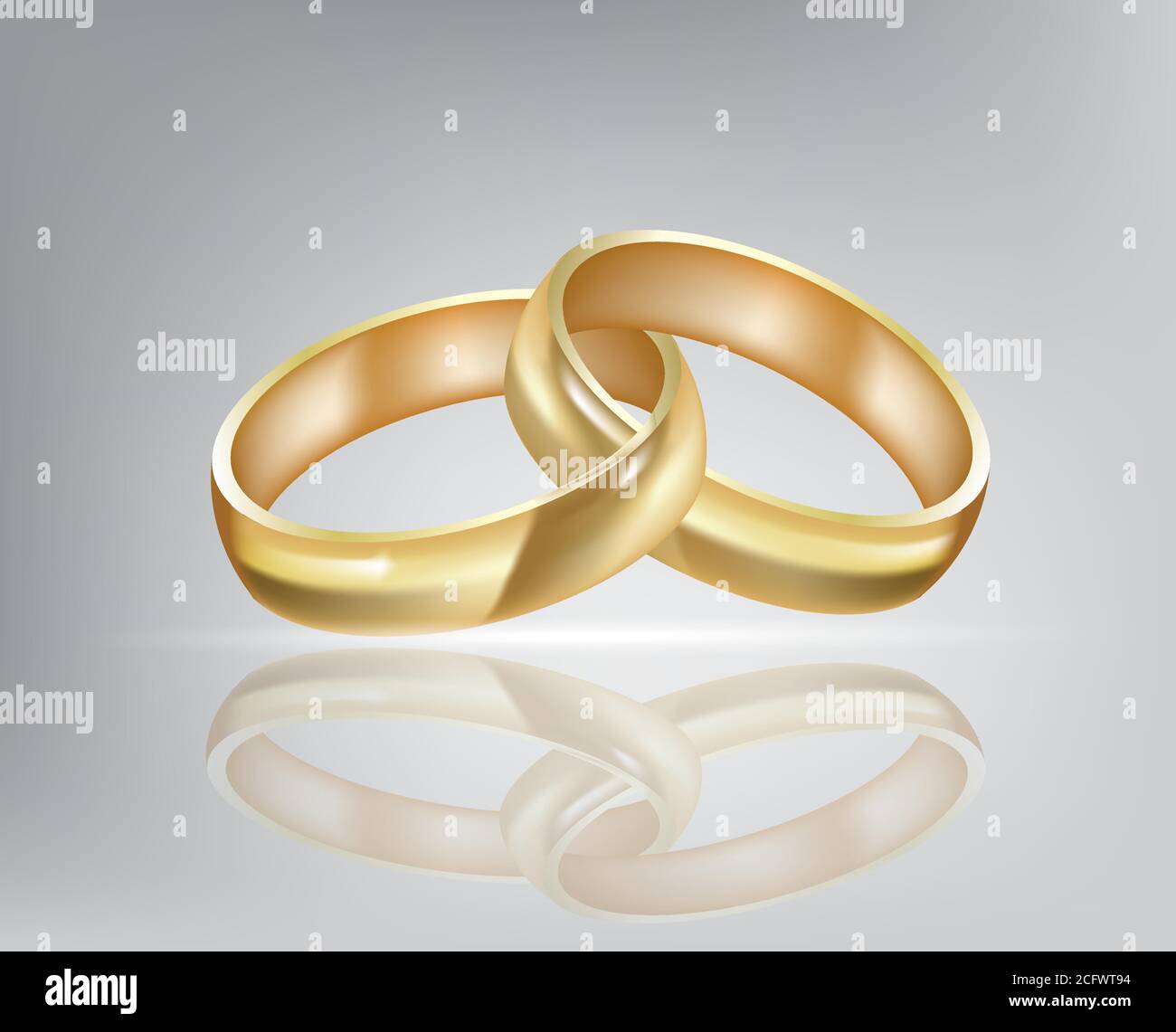 Two golden rings joined, vector Stock Vector Image & Art Alamy