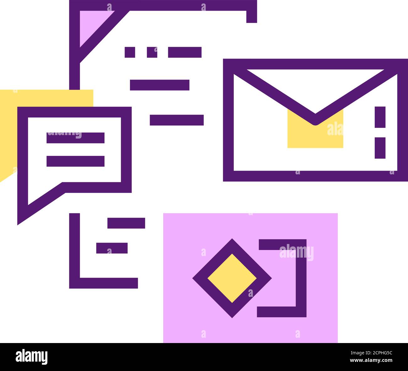 Brand message color line icon. Promotion and advertising
