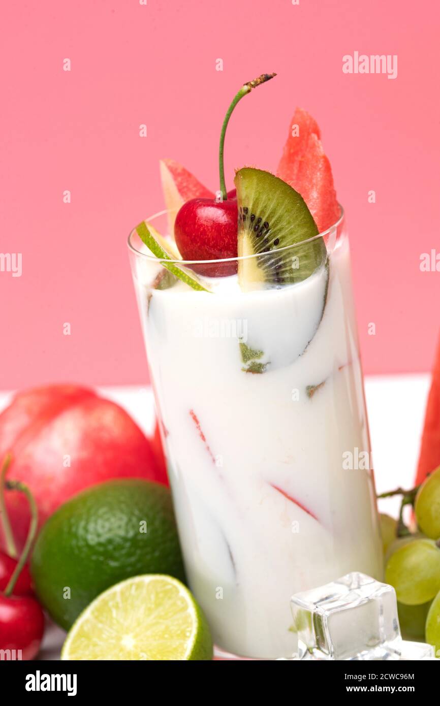Fruit yoghurt cup Stock Photo Alamy