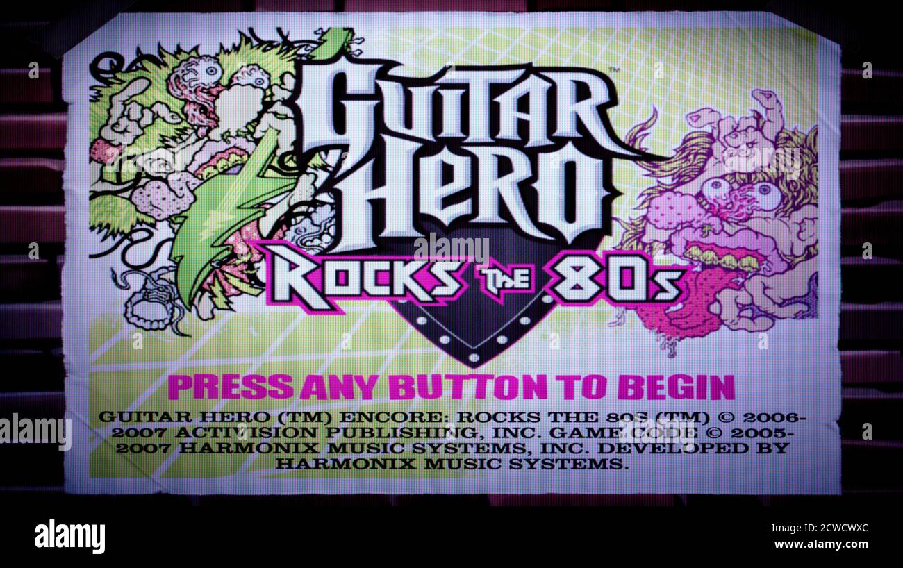 Guitar Hero Rocks the 80s Sony Playstation 2 PS2 Editorial use only