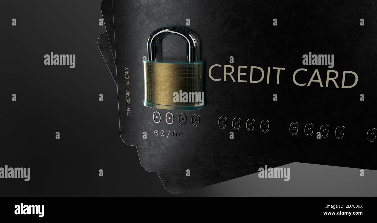 Credit Card Cyber Security, Protected, Secured. Online Data Security