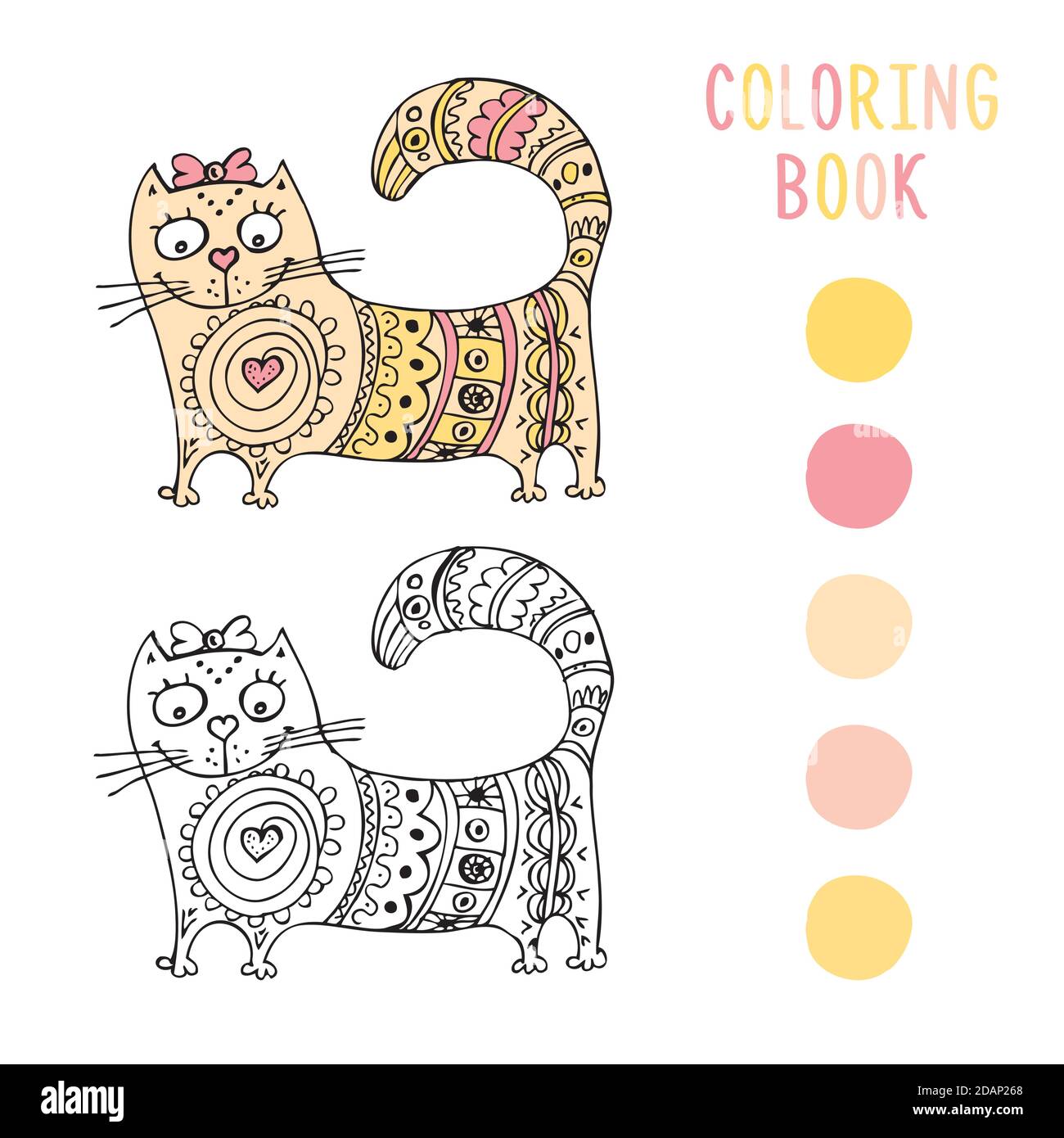 Coloring book,Funny cat Stock Vector Image & Art Alamy