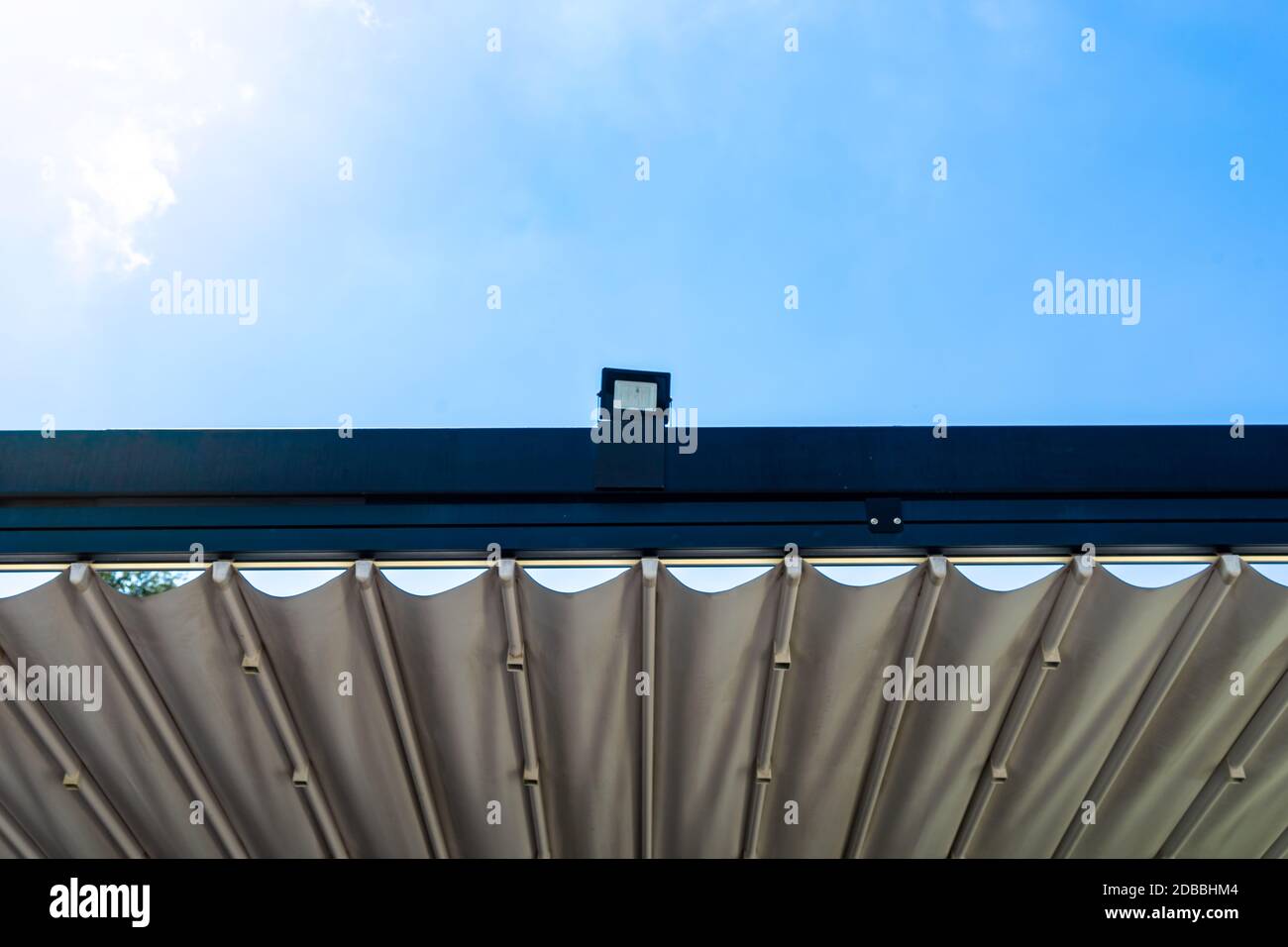 Retractable awning for outdoor interior design Stock Photo Alamy