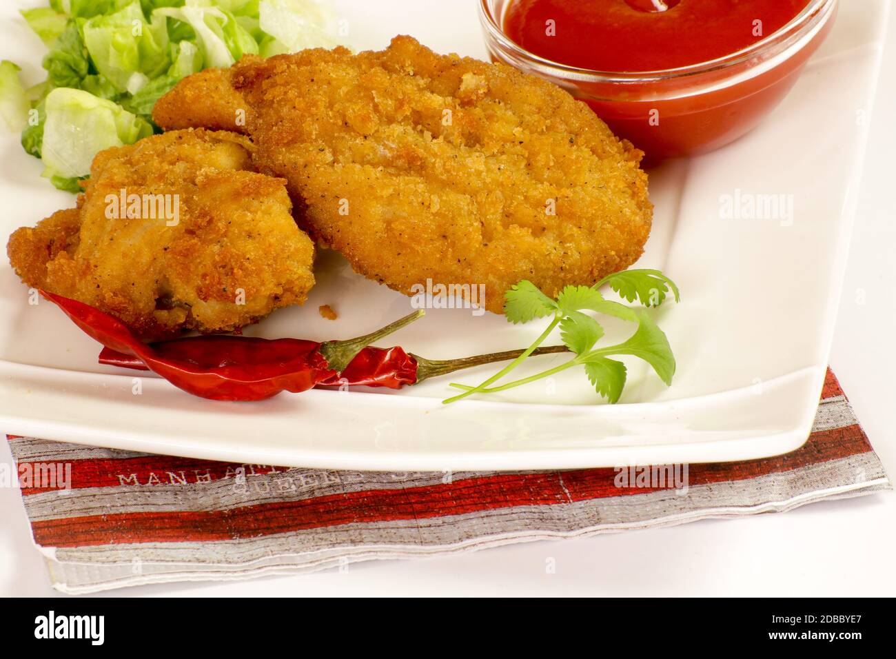 breaded chicken pieces Stock Photo Alamy