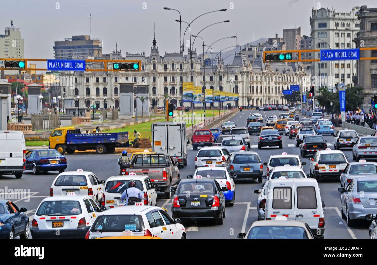 traffic jam Lima, Peru Stock Photo Alamy