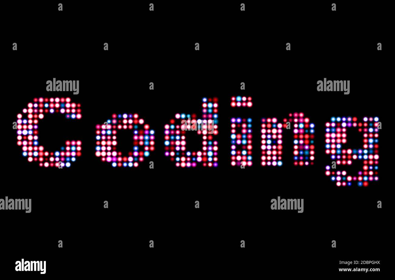 Coding led text Stock Photo Alamy