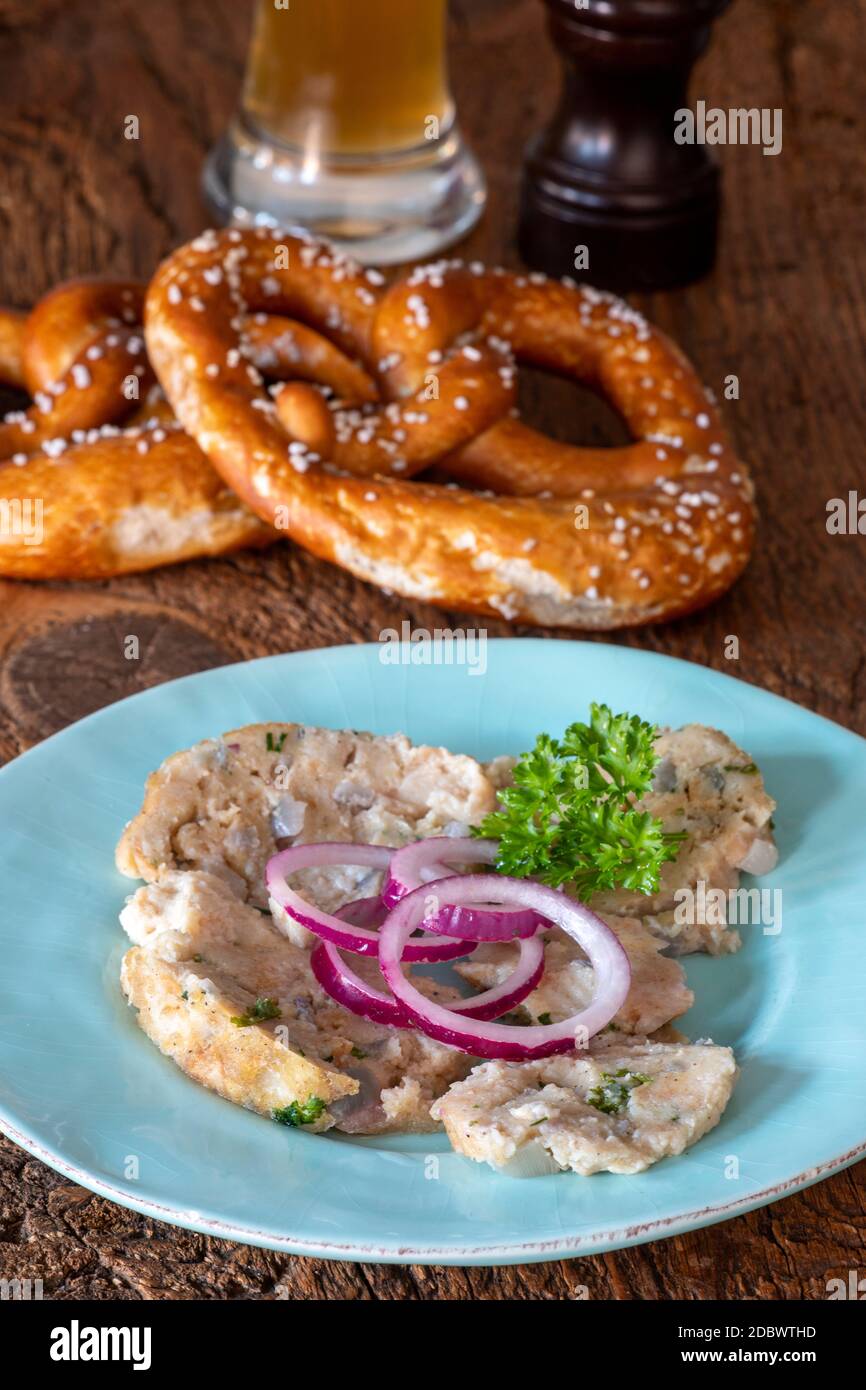 sliced bread dumplings with vinegar Stock Photo Alamy