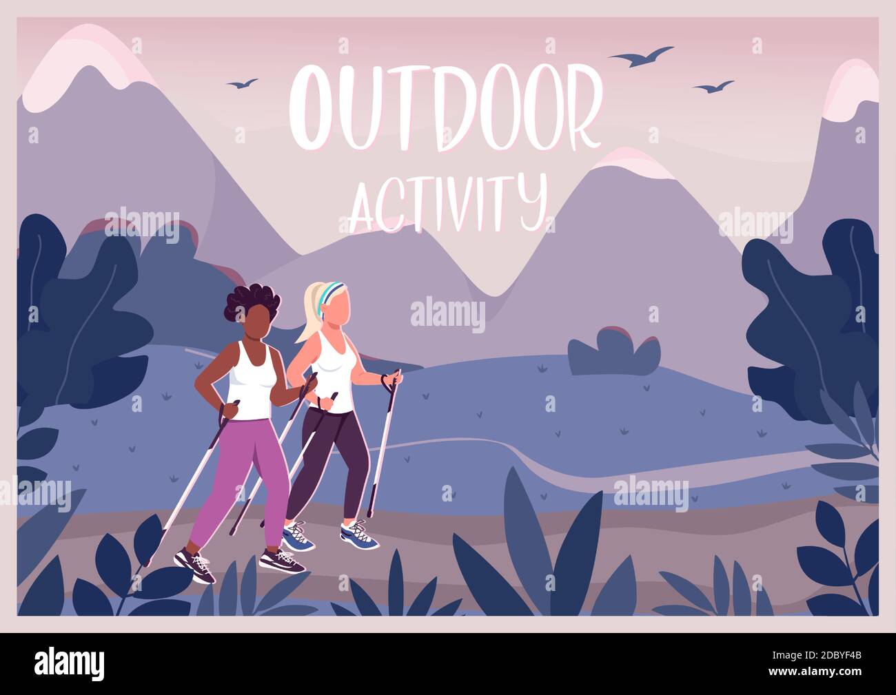 Outdoor activities banner flat vector template Stock Vector Image & Art