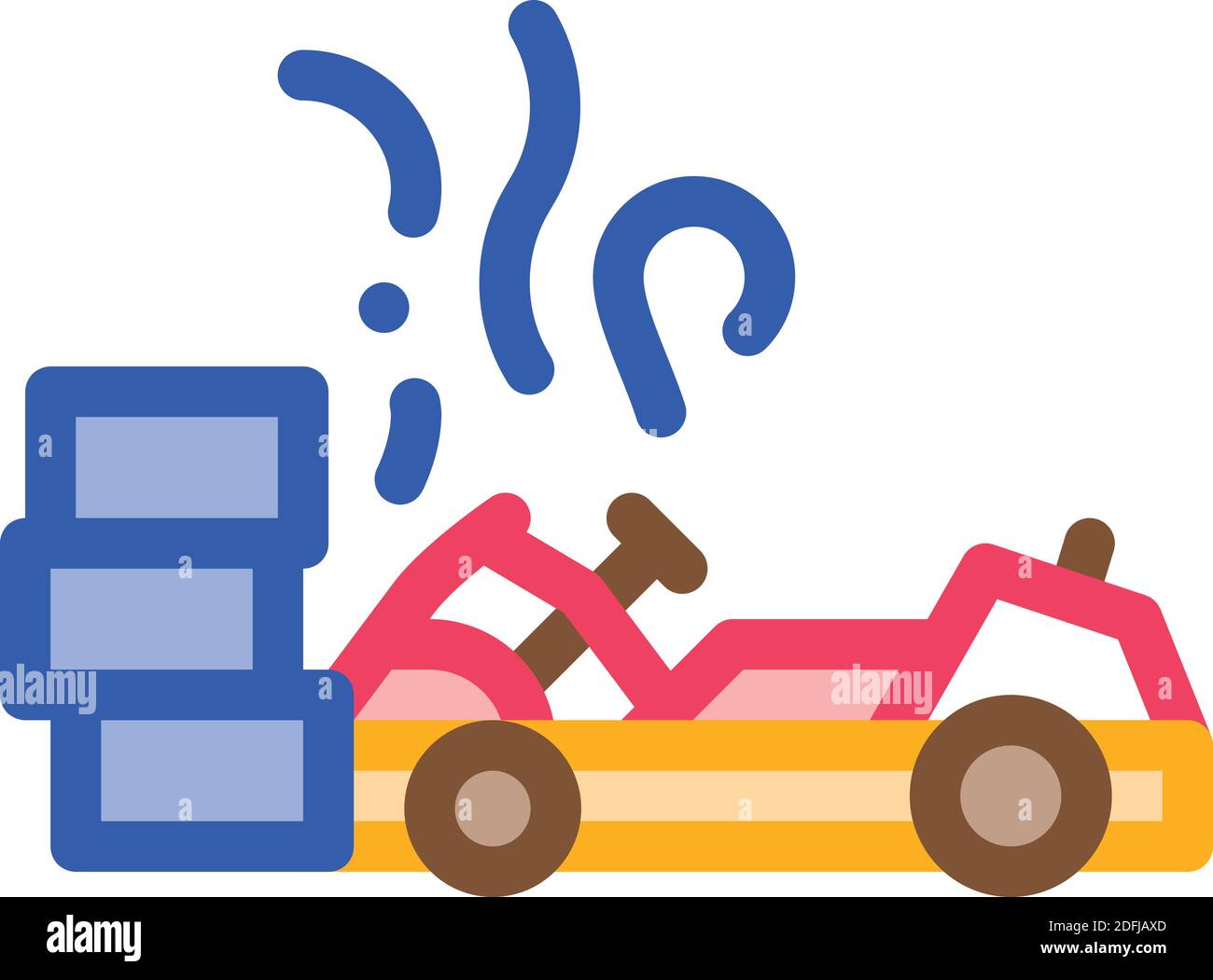 crash accident kart color icon vector illustration Stock Vector Image