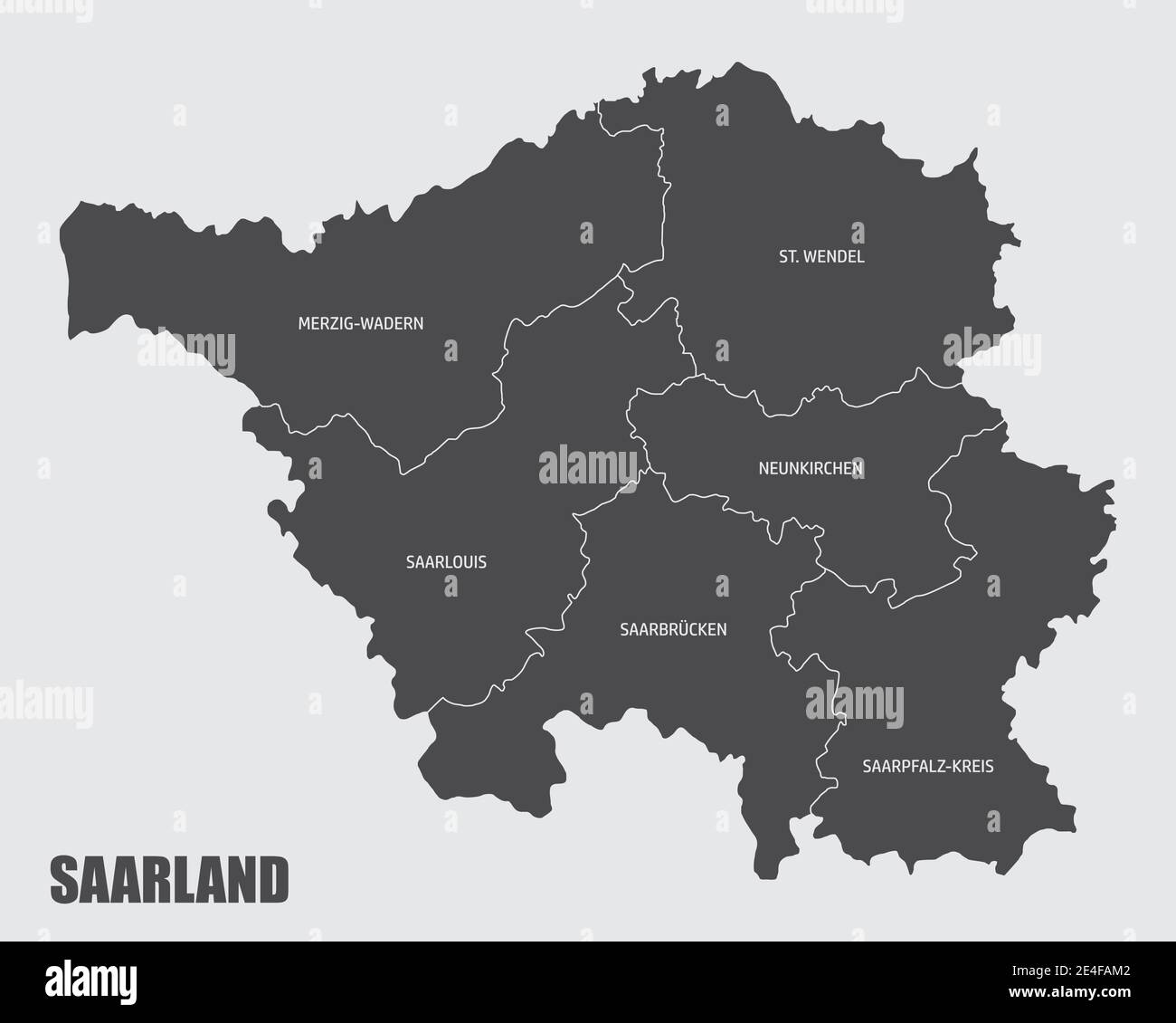 Saarland districts map Stock Vector Image & Art Alamy