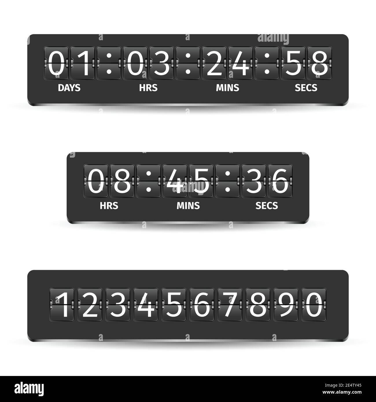 Countdown clock timer analog display mechanical time indicator black