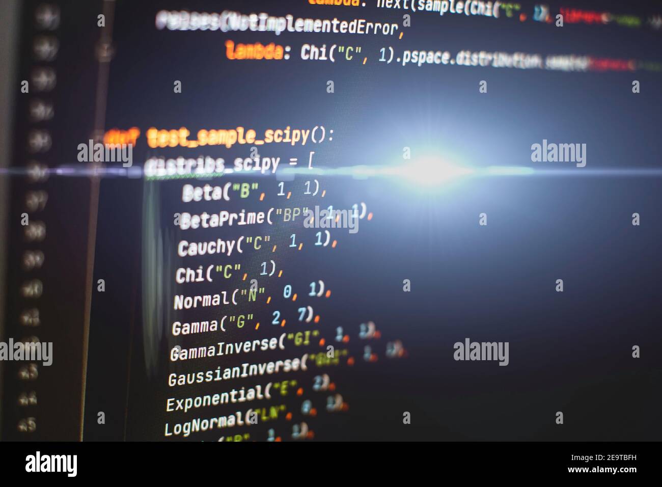 CSS, JavaScript and HTML usage. Monitor closeup of function source code
