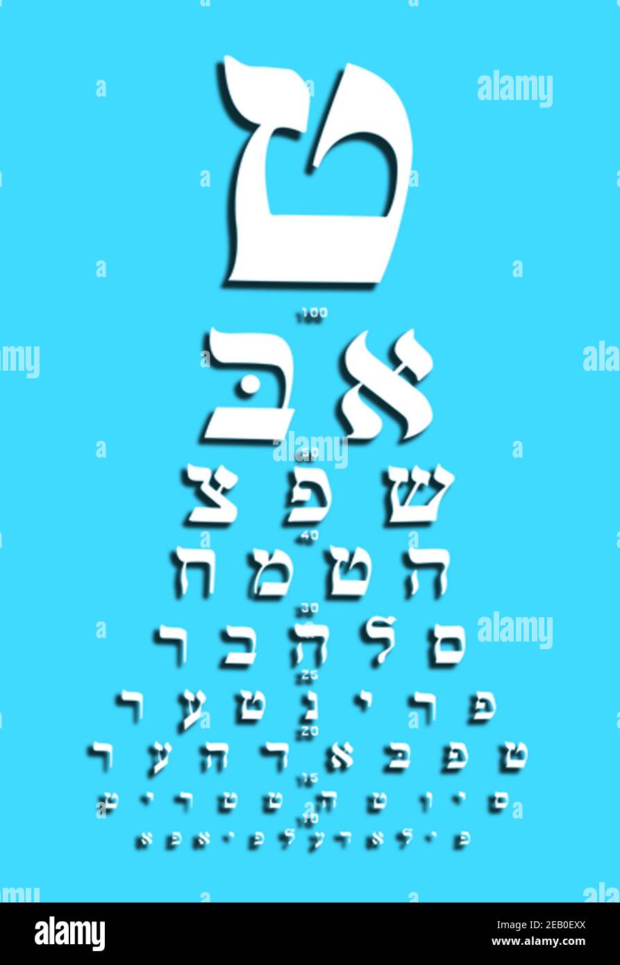 Yiddish Eye Chart Stock Photo Alamy