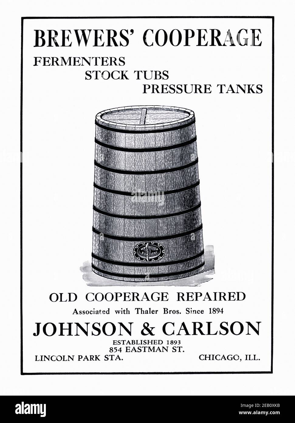 Brewers' Cooperage 1933 Stock Photo Alamy