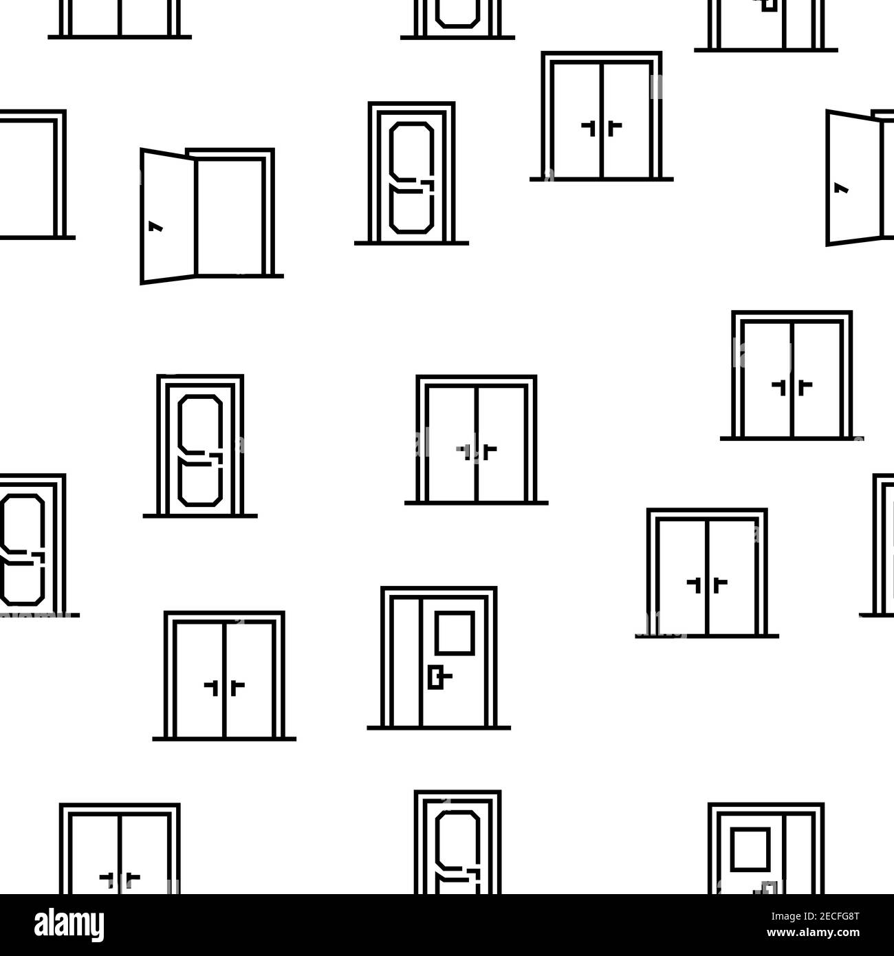Interior Doors Types Vector Seamless Pattern Stock Vector Image & Art