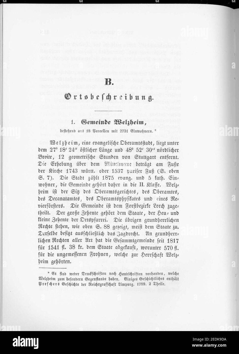 Oberamt Welzheim 120 Stock Photo Alamy