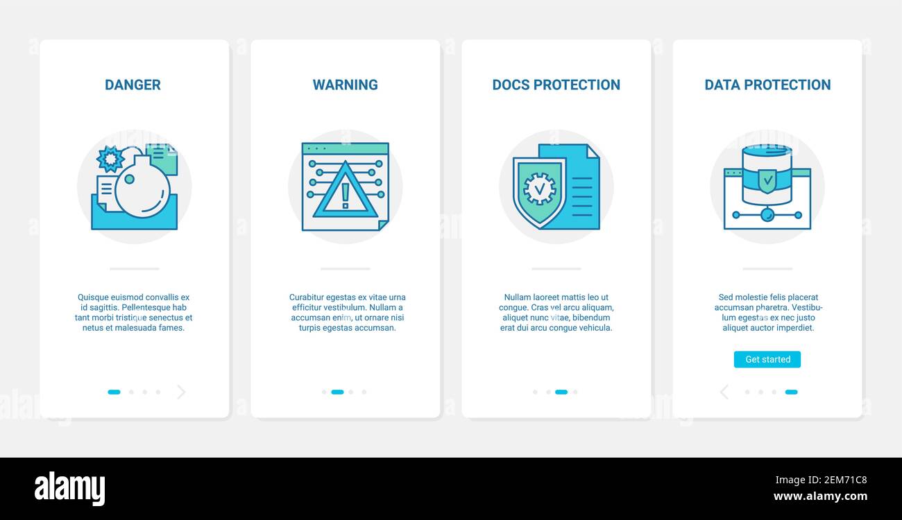 Data security cyber protect technology vector illustration. UX, UI