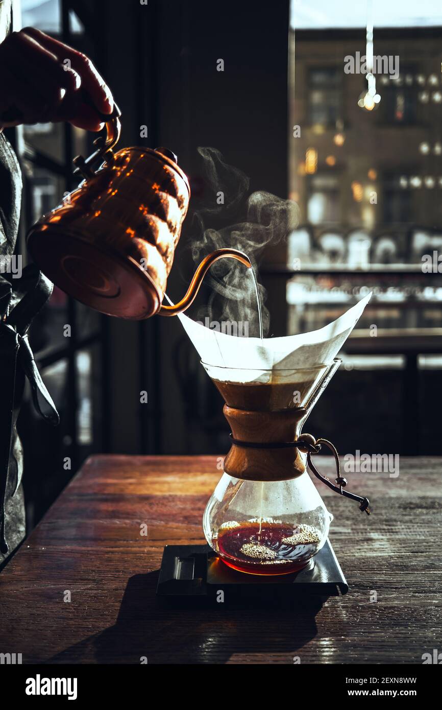 A filter coffee making process Stock Photo Alamy