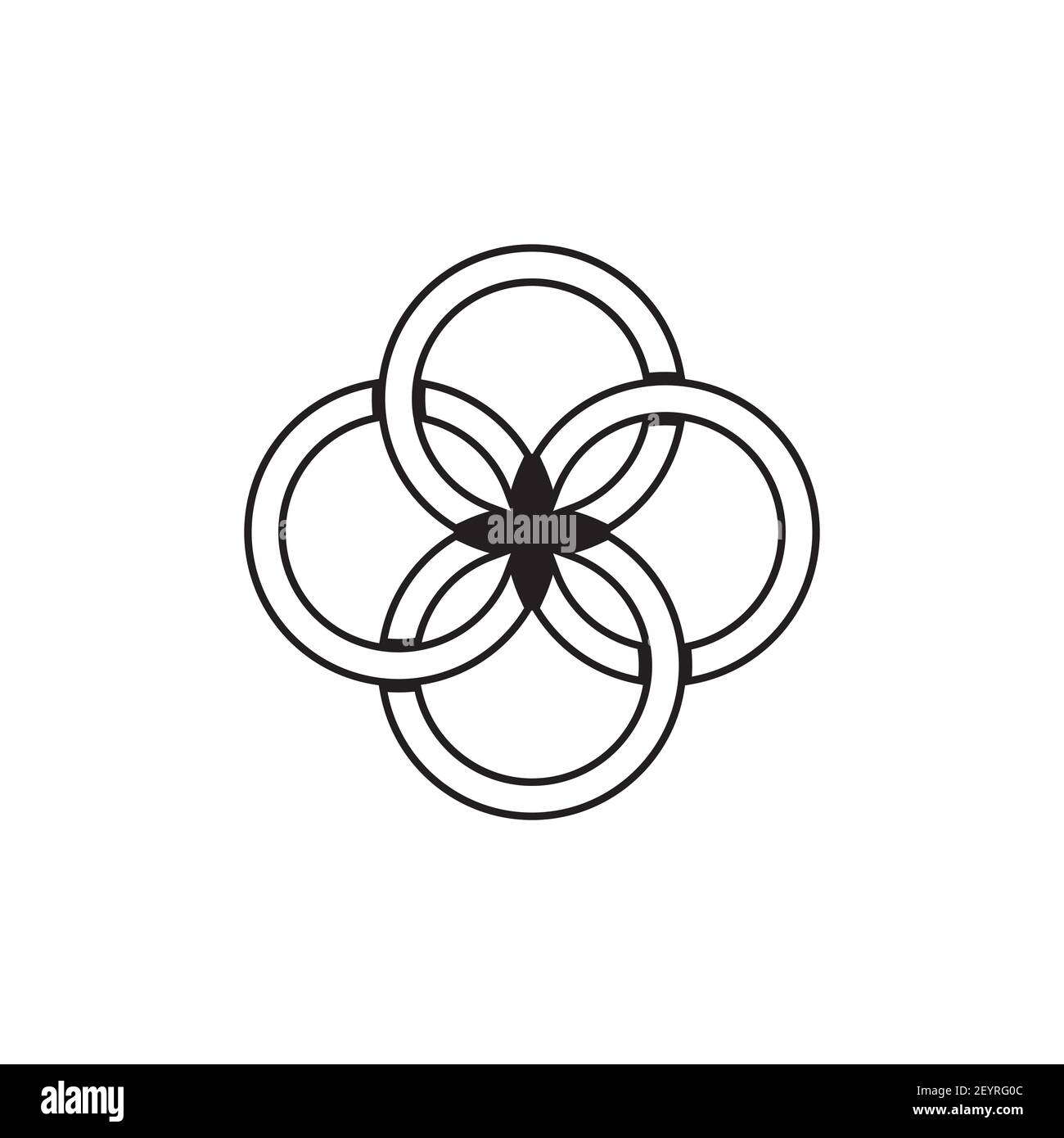 interlocking circles line logo design vector Stock Vector Image & Art