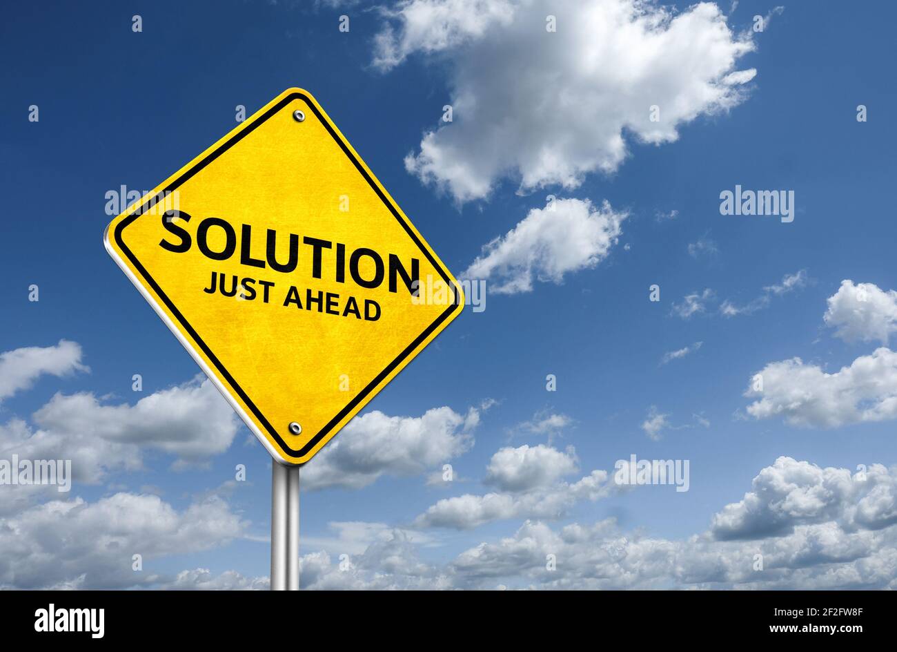 Road sign message for Solution Stock Photo Alamy