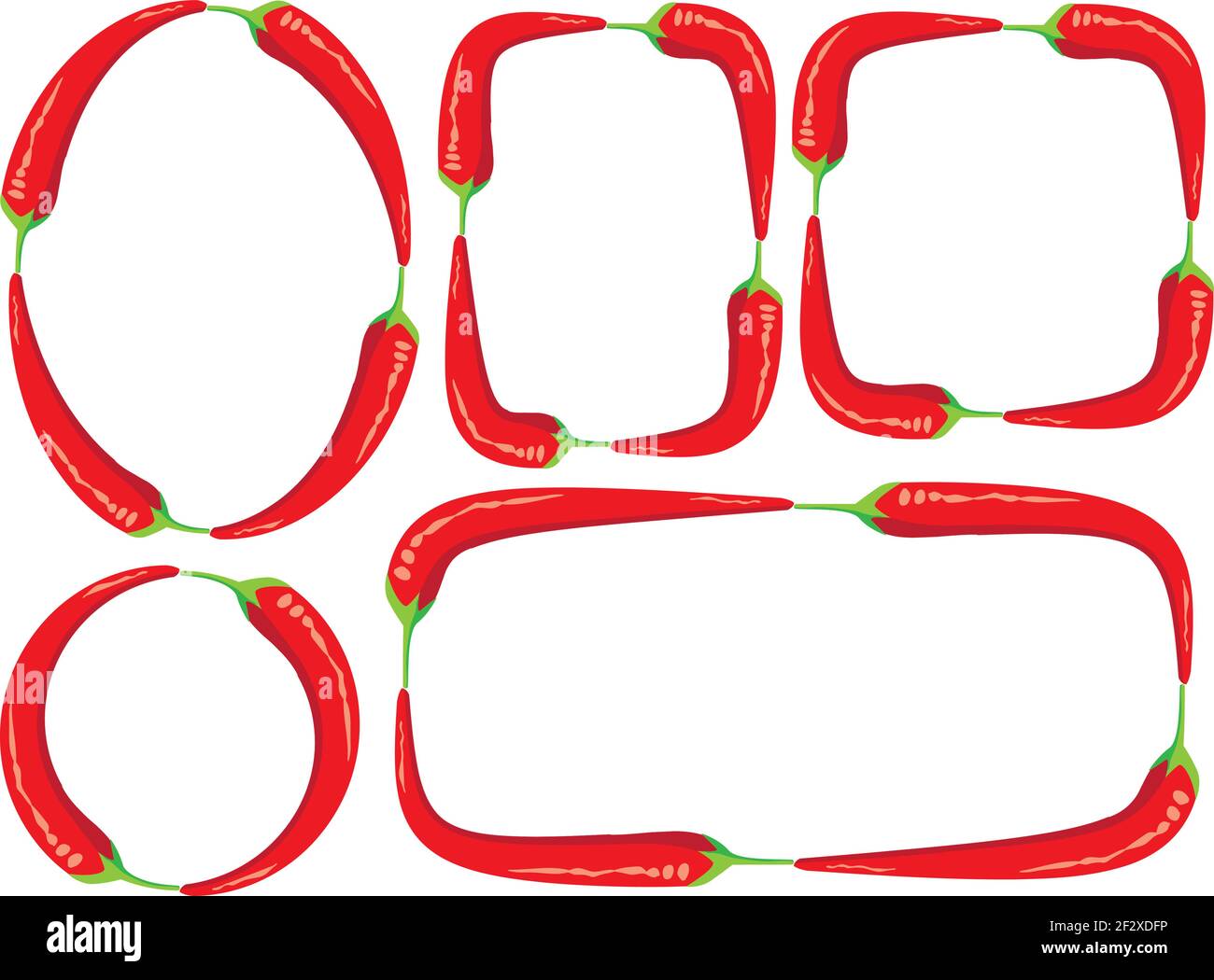 vector red chili border frame set Stock Vector Image & Art Alamy